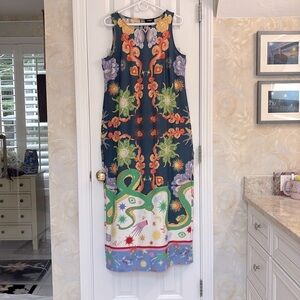 MSK from Macy’s Apparel Sleeveless Celestial Keyhole Back Mallard Maxi Dress.EUC